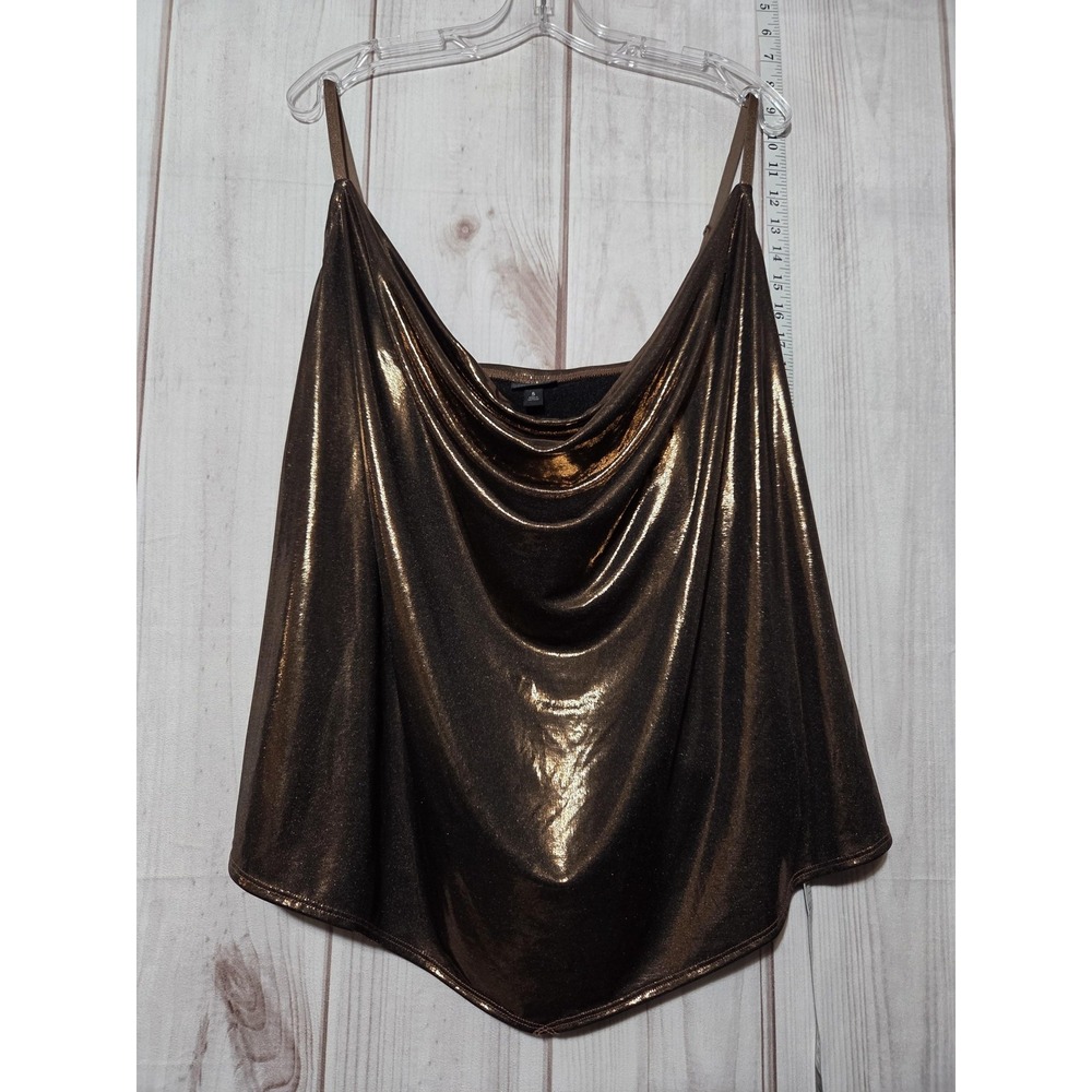 Torrid Camisole Top Womens 5 Metallic‎ Bronze Cowl Neck Sleeveless Adjustable